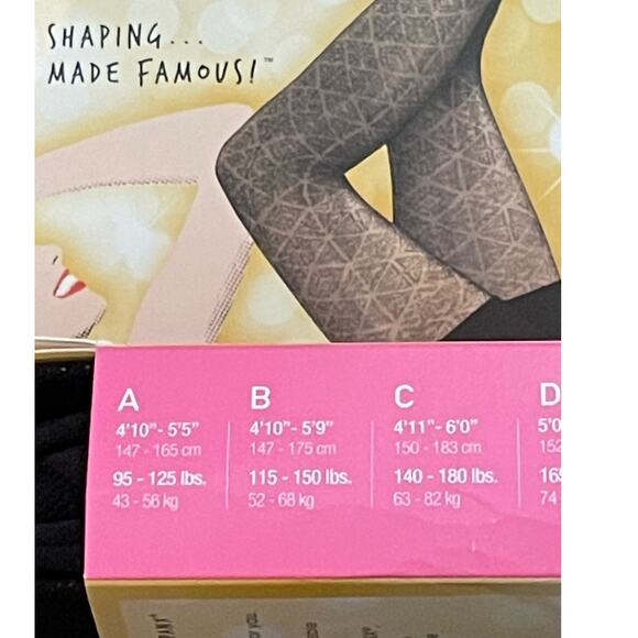 SPANX Star Power 2 Pair Center-Stage Shaping Tights Black Size B Nouveau NEW - Picture 5 of 7
